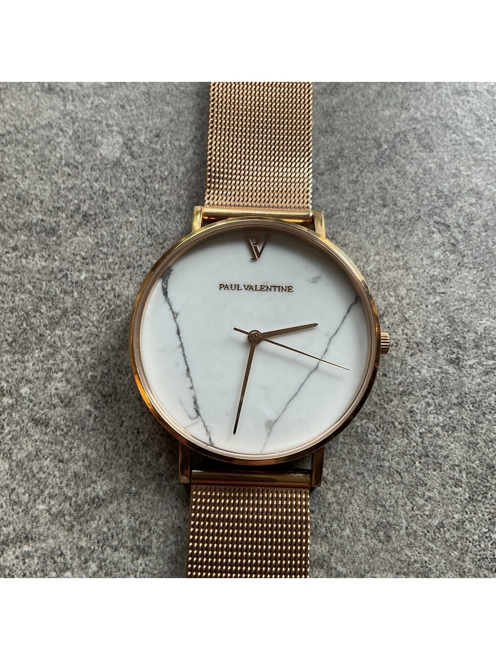 Paul Valentine Watch 38mm Rose Gold Tone Case And Band With White Dial Bin H